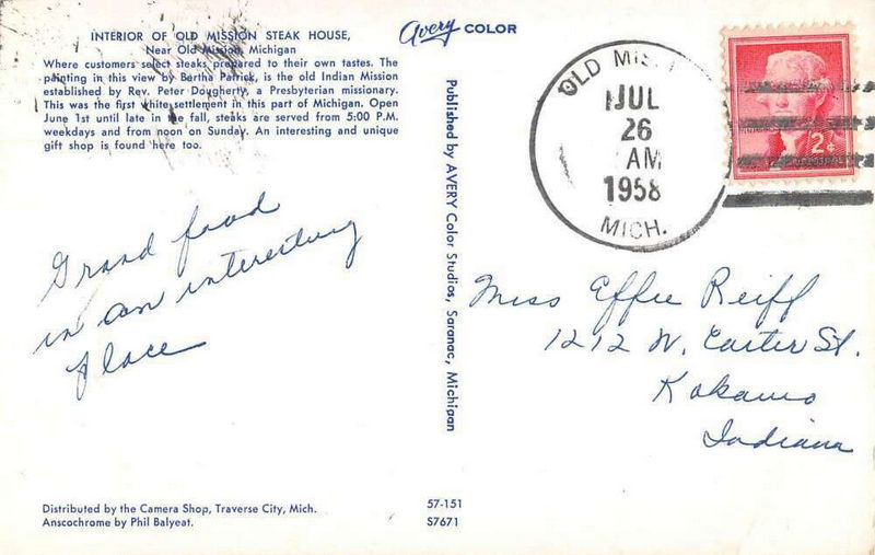 Peninsula Room (Bowers Harbor Inn) - Postcard For Old Mission Steakhouse (newer photo)